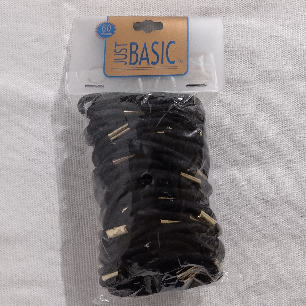Art Craft 60Pcs Black Elastic Hairband  Women Fashion Hair Accessorie Hair